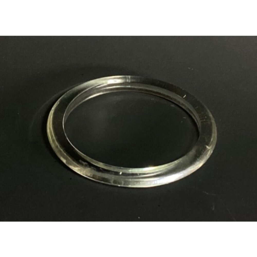 Vintage Clear Flying Saucer Lucite Spacer Bangle Bracelet UFO Profile Minimalist - Picture 4 of 9